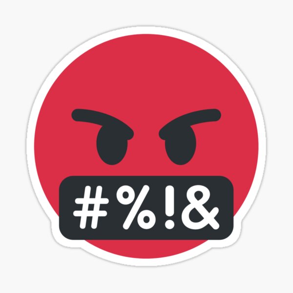 Angry Swearing Emoji Face Sticker For Sale By Kayligo Redbubble 