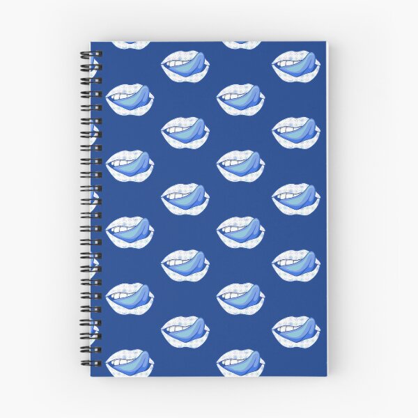 Aperçu de l'œuvre Lèvres abstraites artistiques de motif de flocons de neige bleus avec la langue bleue avec le contour bleu - par Iskybibblle créée et vendue par Iskybibblle.