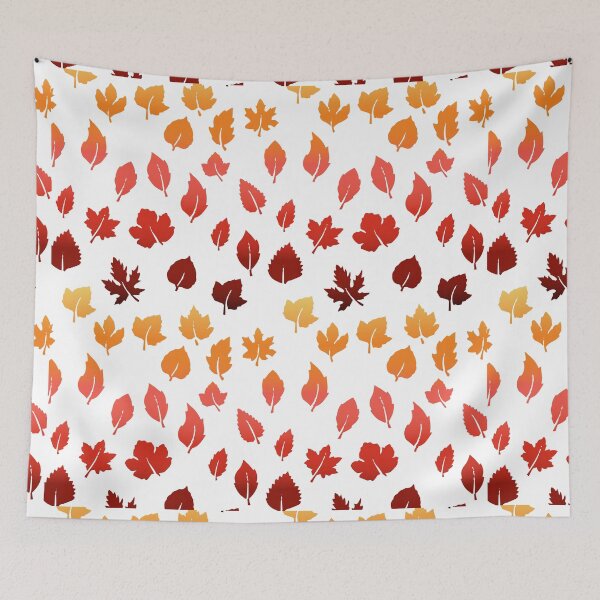 Item preview, Fall Leaves Gradient Autumn Oak White designed and sold by QuidnuncDesigns.