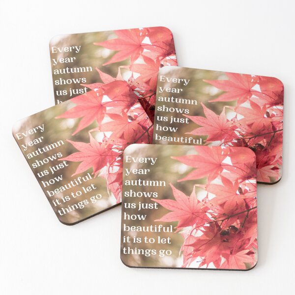 Item preview, Letting Go, Red Autumn Leaves, Quote About Life designed and sold by Auntieck.