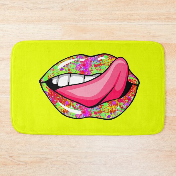 Item preview, Artistic Abstract  Paint Splatter Pattern Lips with Pink Tongue - by Iskybibblle designed and sold by Iskybibblle.