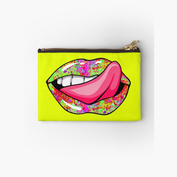 Item preview, Artistic Abstract  Paint Splatter Pattern Lips with Pink Tongue - by Iskybibblle designed and sold by Iskybibblle.