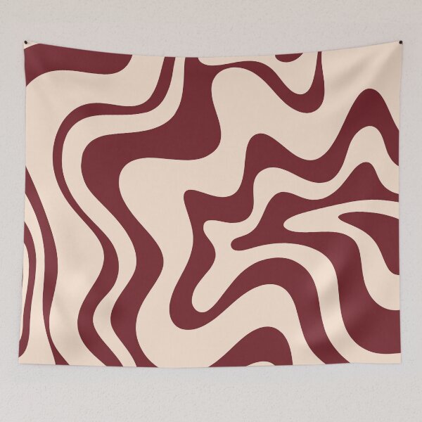 Item preview, Retro Liquid Swirl Abstract Pattern in Cinnamon Cocoa and Cream  designed and sold by kierkegaard.