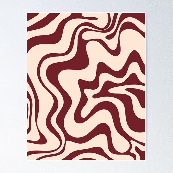 Aperçu de l'œuvre Retro Liquid Swirl Abstract Pattern à la cannelle, cacao et crème créée et vendue par kierkegaard.