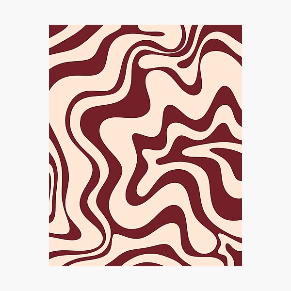 Item preview, Retro Liquid Swirl Abstract Pattern in Cinnamon Cocoa and Cream  designed and sold by kierkegaard.