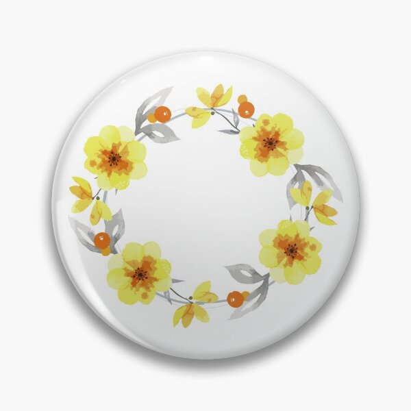Artikelvorschau, Aquarell gelber Blumenkranz entworfen und verkauft von monodesigns.