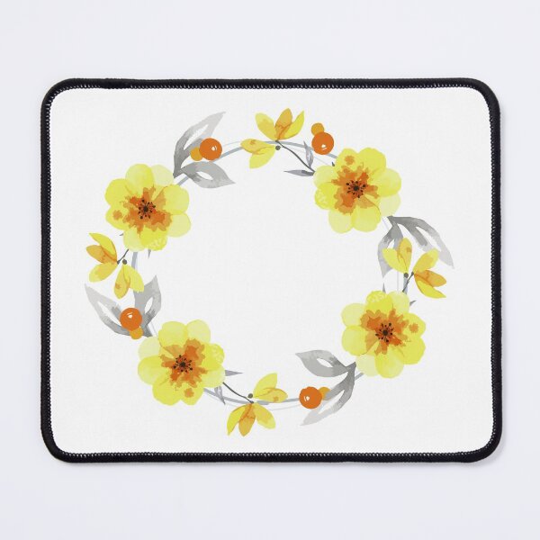Item preview, Watercolor Yellow Flowers Wreath designed and sold by monodesigns.