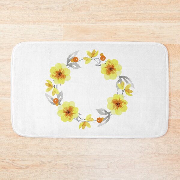 Item preview, Watercolor Yellow Flowers Wreath designed and sold by monodesigns.