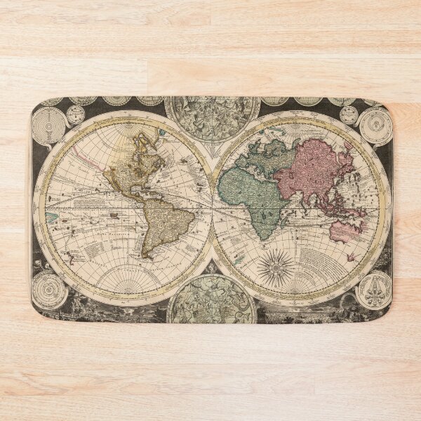 Item preview, Antique Map of the World in 1700 designed and sold by ganje.