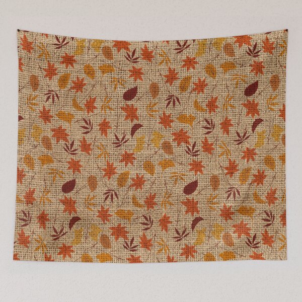 Item preview, Colorful Autumn Leaves Pattern On Burlap designed and sold by LashCreations.