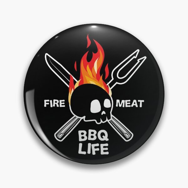 Item preview, BBQ Life Fire Meat Barbecue Skull designed and sold by Mad-Minds.