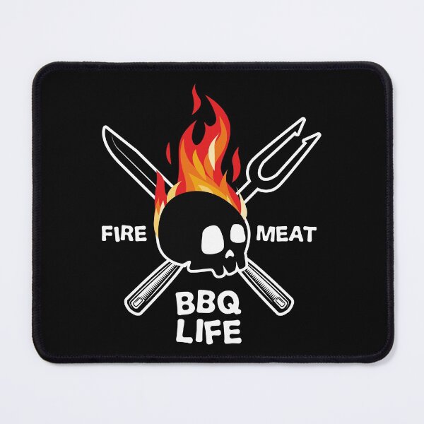 Item preview, BBQ Life Fire Meat Barbecue Skull designed and sold by Mad-Minds.