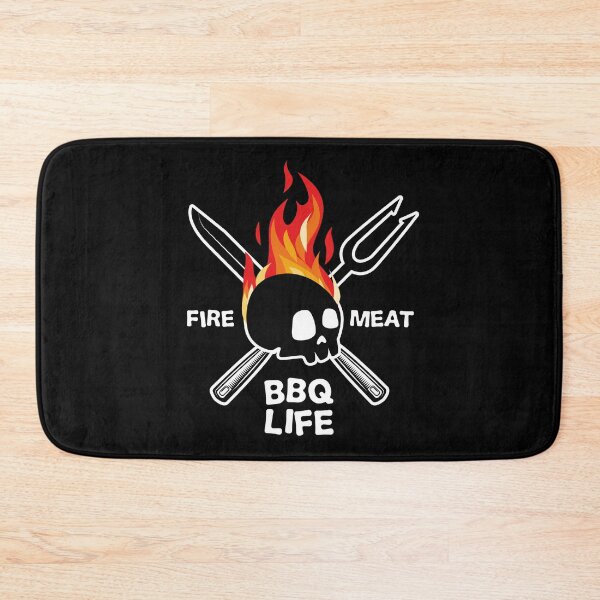 Item preview, BBQ Life Fire Meat Barbecue Skull designed and sold by Mad-Minds.