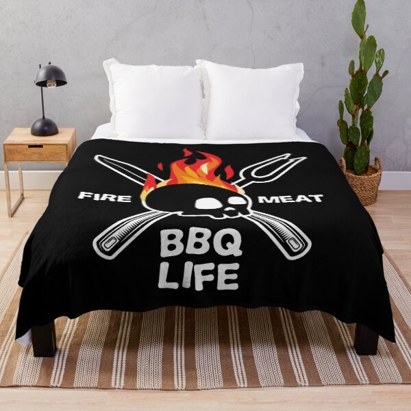 Item preview, BBQ Life Fire Meat Barbecue Skull designed and sold by Mad-Minds.