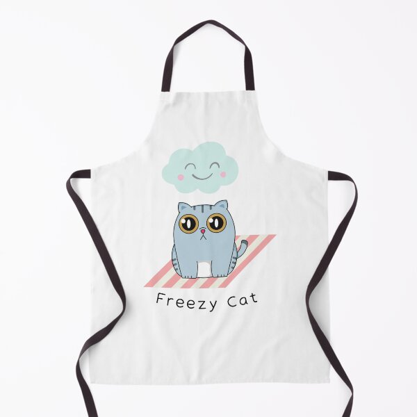 Item preview, Freezy Blue Cat On Pink Stripe Mat And Funny Cloud designed and sold by kucingmaikan.