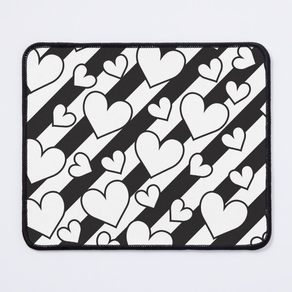 Item preview, black and white hearts and stripes designed and sold by ylawler.