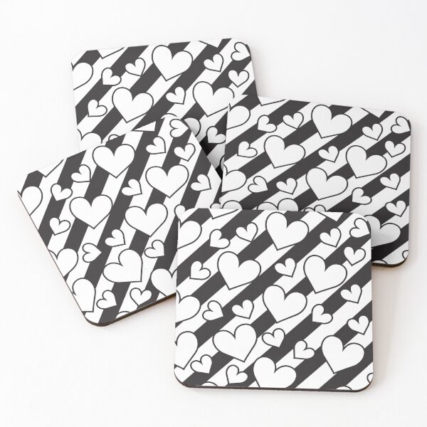 Item preview, black and white hearts and stripes designed and sold by ylawler.