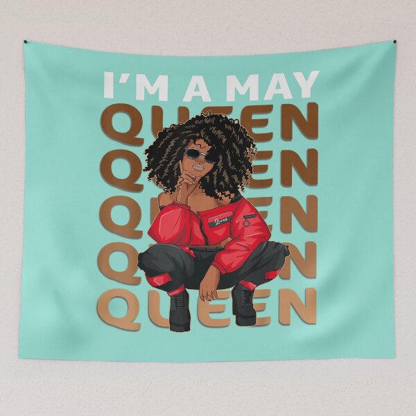 Item preview, Afro Melanin Black Women I'm A May Queen Birthday Gift  designed and sold by SaltyFNG.