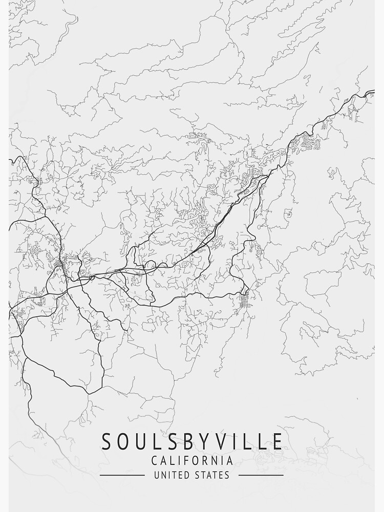 "Soulsbyville California US Gray City Map" Poster for Sale by