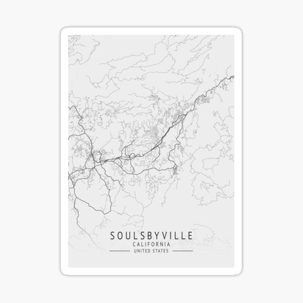 "Soulsbyville California US Gray City Map" Sticker for Sale by