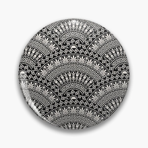 Item preview, Greek Black and White Fan Seamless Pattern designed and sold by KrisSidDesigns.