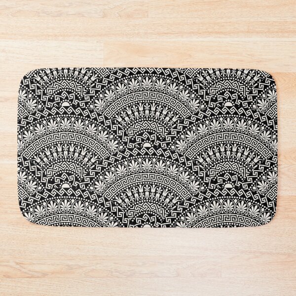 Item preview, Greek Black and White Fan Seamless Pattern designed and sold by KrisSidDesigns.