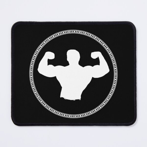 Item preview, ARNOLD SCHWARZENEGGER WHITE CIRCLE SILHOUETTE DOUBLE BICEPS POSE ► ICONIC // BODYBUILDING // WORKOUT designed and sold by MORE-THE-BRAND.