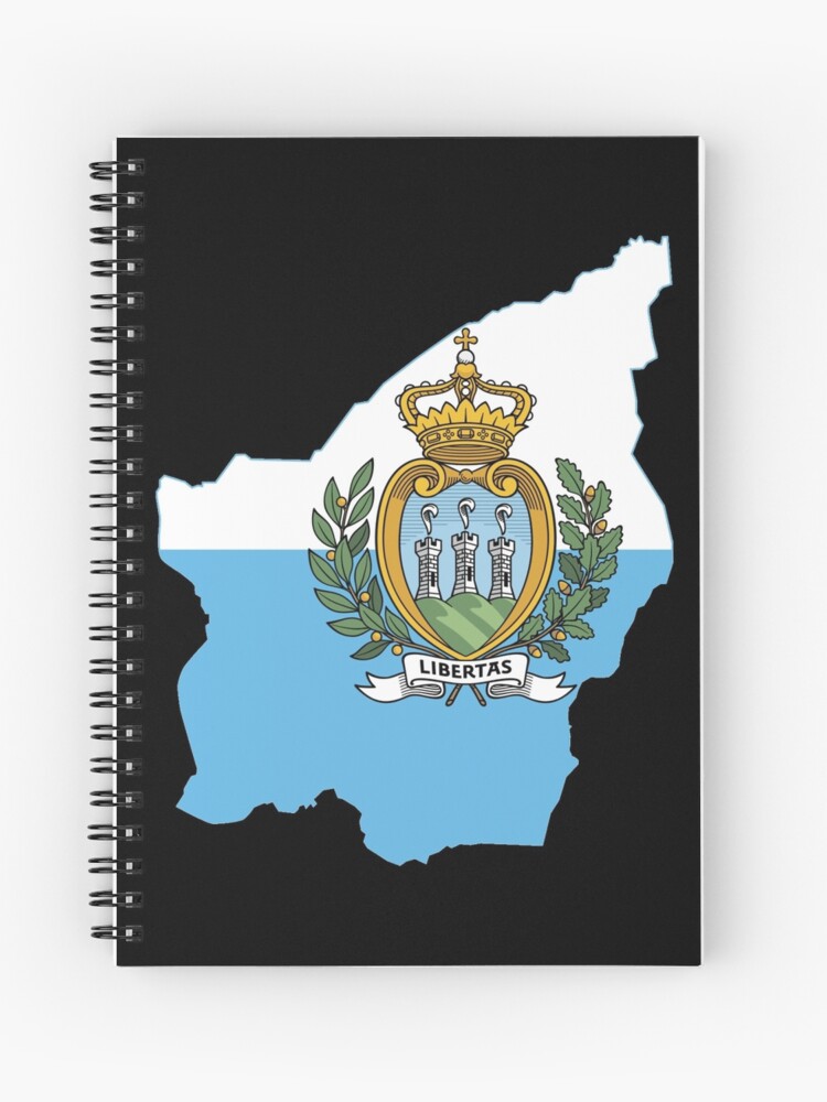 San Marino Flag Map Spiral Notebook By Limitlezz Redbubble