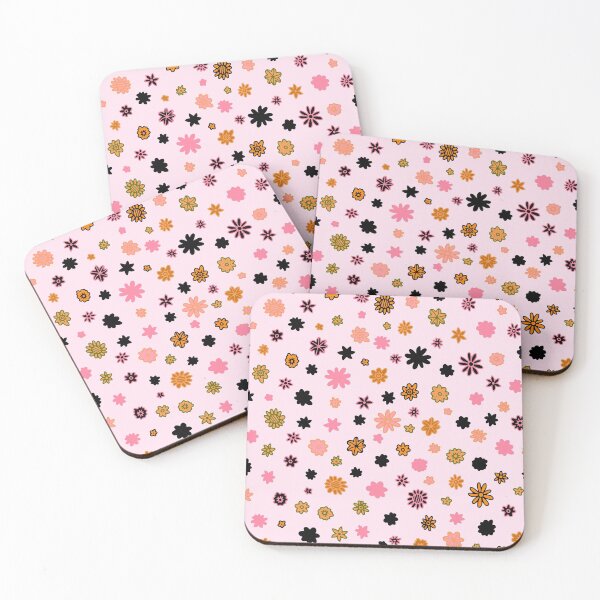 Item preview, ditzy flowers - pink and mustard designed and sold by Claire Bowley.