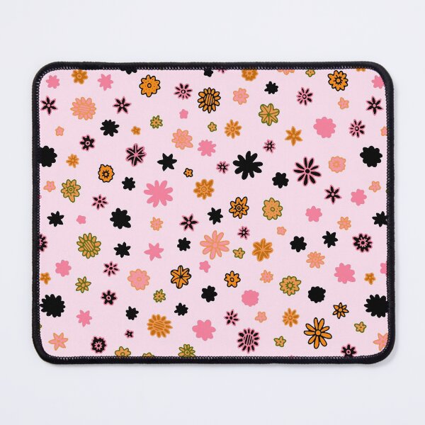 Item preview, ditzy flowers - pink and mustard designed and sold by Claire Bowley.