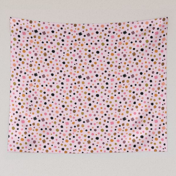 Item preview, ditzy flowers - pink and mustard designed and sold by Claire Bowley.