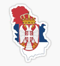 Serbia Flag Map Sticker