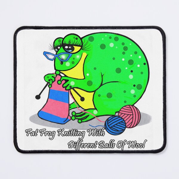 Item preview, Fat Frog Knitting With Different Balls Of Wool  designed and sold by Shirley cute art .