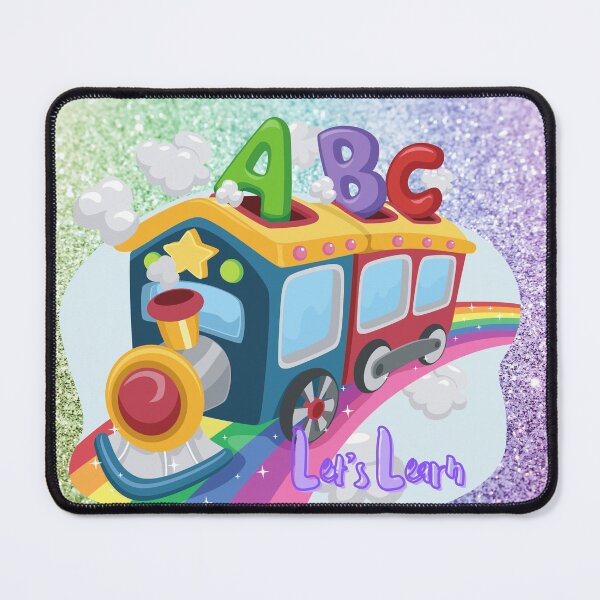 Item preview, Rainbow Sparkle Glitter Gold Star Choo Choo Train - Let's Learn - ABC's designed and sold by Palm-Pineapple.