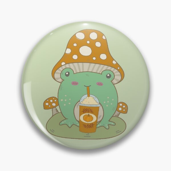 Item preview, Cottagecore Frog & Pumpkin Spice Latte designed and sold by GrimButterfly.