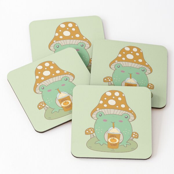 Item preview, Cottagecore Frog & Pumpkin Spice Latte designed and sold by GrimButterfly.