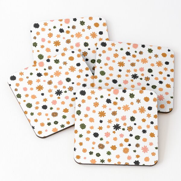 Item preview, ditzy flowers - camel on white designed and sold by Claire Bowley.