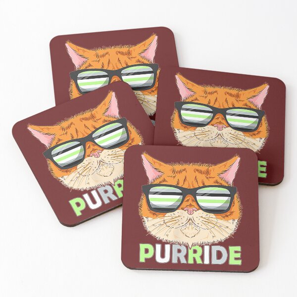 Item preview, Agender Purride Cat Kitten Sunglasses Pocket Gay Pride  designed and sold by SaltyFNG.