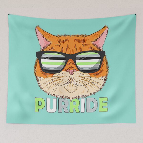 Item preview, Agender Purride Cat Kitten Sunglasses Pocket Gay Pride  designed and sold by SaltyFNG.