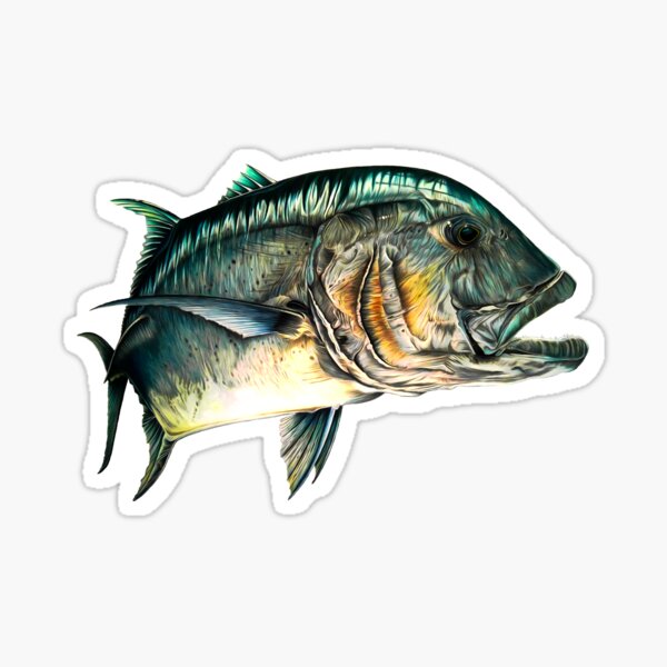 Giant Trevally Fish Boat Sticker Decal Compatible With Boston