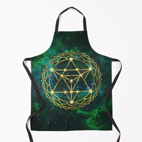 Item preview, Merkabah Ascension: Sacred Geometry Multipetal Lotus Mandala on Starry Nebula Green designed and sold by Art-PraveenRai.