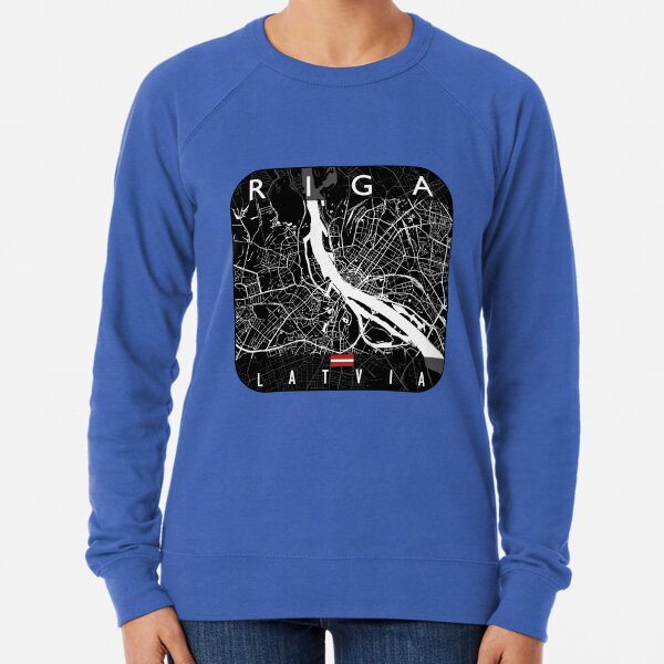 RIGA MAP LATVIA Lightweight Sweatshirt