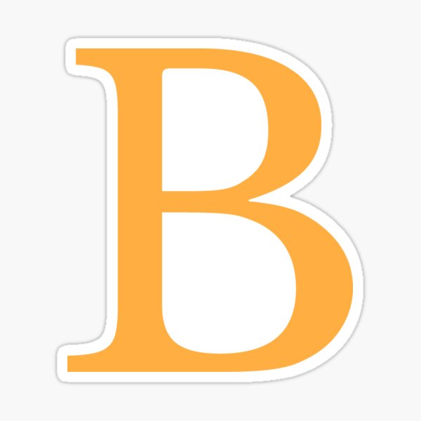 "Letter B - Orange Color" Sticker For Sale By FunStudio | Redbubble