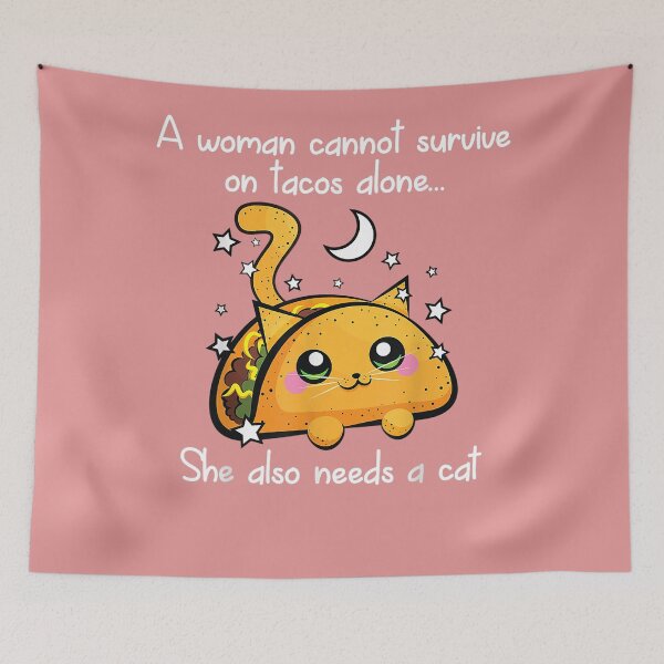 Item preview, A Woman Cannot Survive On Tacos Alone She Also Needs A Cat designed and sold by SaltyFNG.