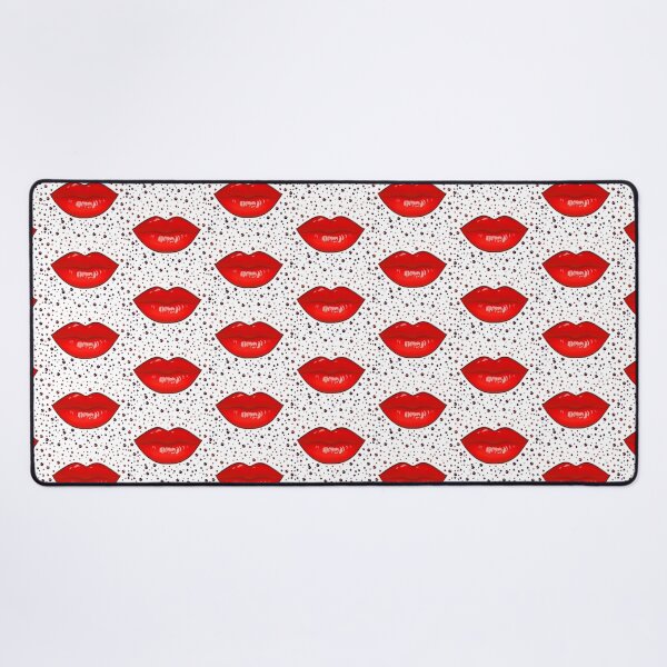 Item preview, red lips lipstick glossy makeup kissing mouth piercing designed and sold by GlamourChick.