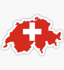 Switzerland Flag Map Sticker