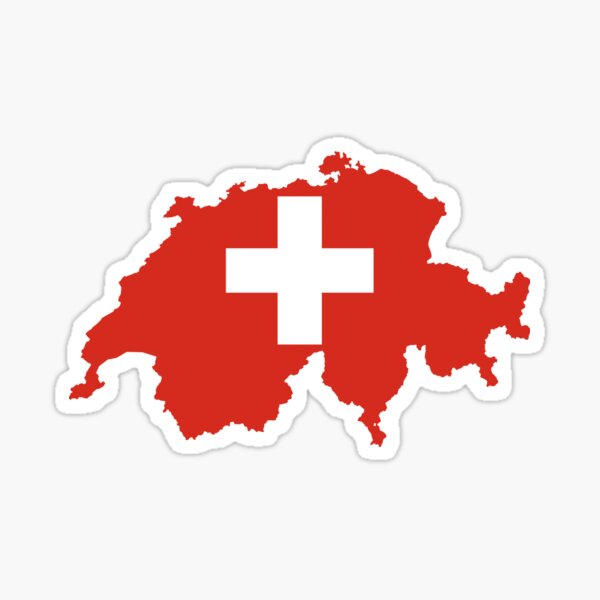 Switzerland Flag Map Sticker