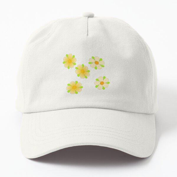 yellow daisy flower stickers Dad Hat