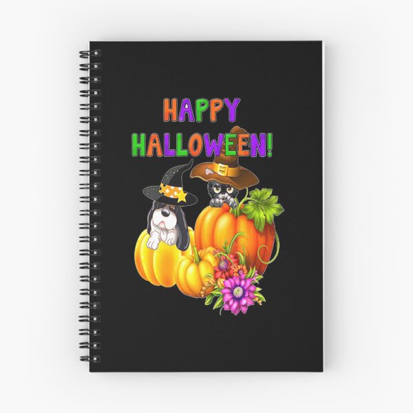 Artikelvorschau, Spooky Halloween Design T-ShirtHappy Halloween Cute Cat and Dog, Fun Playful Halloween Design, Cute Cat Mom Halloween Design, Spooky Cat Mom Halloween entworfen und verkauft von AlinBusit.