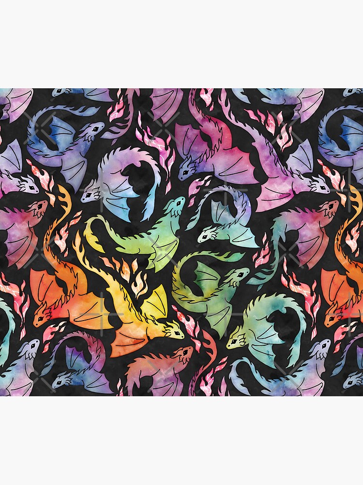Thumbnail 5 of 5, Mouse Pad, Dragon fire dark rainbow designed and sold by adenaJ.